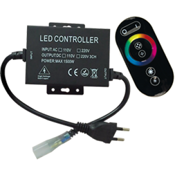 Контроллер RGB 220В 6.6А 1500Вт IP20 Ecola RF 16x8 пульт ДУ чёрный