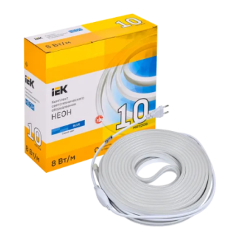 Комплект неон 220В IP65 8Вт/м синий 2835 120LED/м 10м драйвер IEK (10)