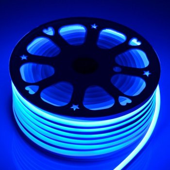 Лента неон 220В IP67 7.0Вт/м ледяной синий 2835 120LED/м 20м Эра 145Лм/м