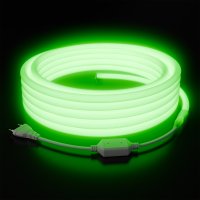 Лента неон КРУГЛЫЙ 220В IP65 6Вт/м ЗЕЛЕНЫЙ 2835 144LED/м d14мм 10м Apeyron