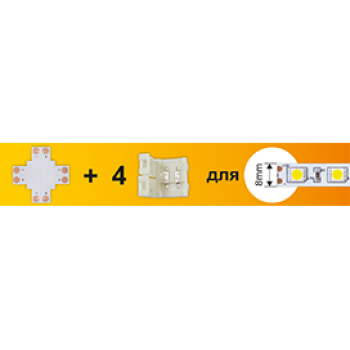 Соединительная плата 2835 гибкая X +4 зажимных разъема Ecola