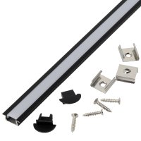 Профиль встраиваемый  7х22.0мм 2м General ЧЕРНЫЙ комплект (100)