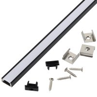 Профиль накладной  7х16.0мм 2м General комплект ЧЕРНЫЙ (100)