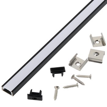 Профиль накладной  7х16.0мм 2м General комплект ЧЕРНЫЙ (100)