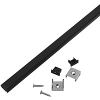 Профиль накладной 16x7мм 2м General ЧЕРНЫЙ+ЧЕРНЫЙ РАССЕИВАТЕЛЬ комплект (100)