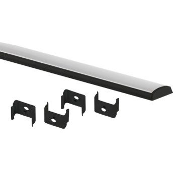 Профиль накладной гибкий 15x6.5мм 2м Эра CAB292 1506GB ЧЕРНЫЙ+БЕЛЫЙ РАССЕИВАТЕЛЬ