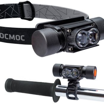 Фонарь налобный аккумуляторный Космос 501 2х5Вт + крепление на трубу 18650 1200мАч (60)