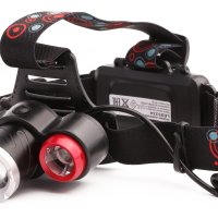 Фoнарь налобный аккумуляторный UltraFlash 5334 3+1+1Вт zoom 1200мАч (60)