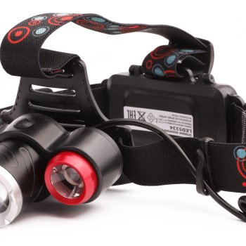 Фoнарь налобный аккумуляторный UltraFlash 5334 3+1+1Вт zoom 1200мАч (60)