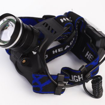 Фoнарь налобный аккумуляторный UltraFlash 5337 5ВтLED Zoom 1200мАч (60)