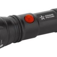 Фонарь ручной аккумуляторный Армия России MA-701 Калибр 5Вт LED линза 2100 мАч БП анодированный алюминий (12)