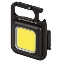 Фонарь брелок Эра АРМИЯ РОССИИ BA-50 СОВ 5вт карабин магнит аккум черный (48)