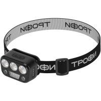 Фонарь налобный аккумуляторный Трофи GA-105 3+3+3 Bт 5 режимов сенсорное управление (50)