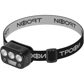 Фонарь налобный аккумуляторный Трофи GA-105 3+3+3 Bт 5 режимов сенсорное управление (50)