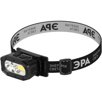 Фонарь налобный аккумуляторный Эра GA-814 5Вт COB+5Вт LED 5 режимов сенсорное управление USB (50)