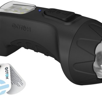 Фонарь ручной aккумуляторный Фотон PM-600 0.5ВтLED чёрный (12/72)