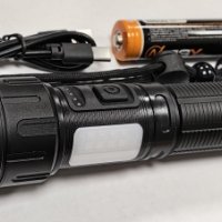 Фонарь ручной аккум P90Led H01 Zoom +COB USB TypeC индикатор, магнит