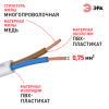 Провод ШВВП 2х0,75 ГОСТ 7399-97 белый ЭРА (100)