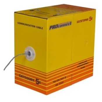 Кабель UTP - 5е  4х2х0.5  PVC, 4PR, 24AWG, Proconnect медь (305)