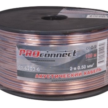 Кабель акустический 2х0.5 прозрачный Rexant (100/800)