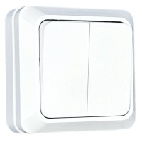 Выключатель Парма 2-кл ОП белый Omnyx (10/200)