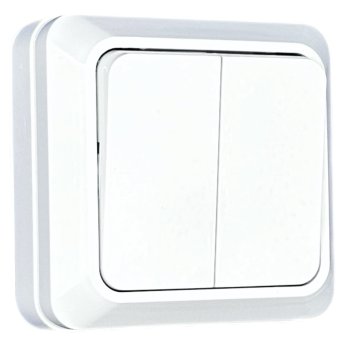 Выключатель Парма 2-кл ОП белый Omnyx (10/200)