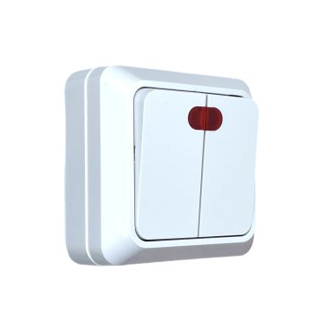 Выключатель Парма 2-кл ОП подсв белый Omnyx (10/200)