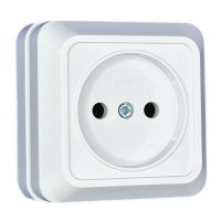 Розетка Парма 1-ая ОП без заземления белый Omnyx (10/200)