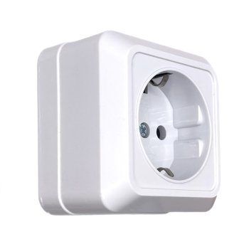 Розетка Парма 1-ая ОП заземление белый Omnyx (8/160)