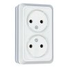 Розетка Парма 2-ая ОП без заземления белый Omnyx (10/200)