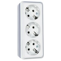 Розетка Парма 3-ая ОП заземление белый Omnyx (4/80)