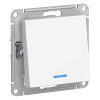 Механизм выключателя Atlas 1кл проходной с подсветкой белый (20)