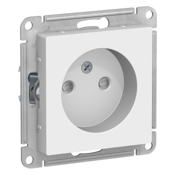 Механизм розетки AtlasDesign 1-ая без заземления шторки белый (20)