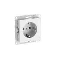 Механизм розетки AtlasDesign 1-ая с заземлением быстрозажимные клеммы белый (20/160)