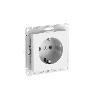 Механизм розетки AtlasDesign 1-ая с заземлением быстрозажимные клеммы белый (20/160)