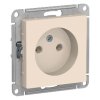 Механизм розетки Atlas 1-ая без заземления бежевый (20)