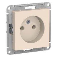 Механизм розетки Atlas 1-ая без заземления бежевый (20)