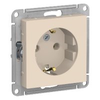 Механизм розетки Atlas 1-ая с заземлением бежевый (20/160)