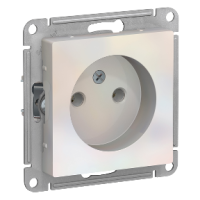 Механизм розетки Atlas 1-ая без заземления жемчуг (10)