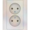 Розетка Atlas 2-ая без заземления в сборе жемчуг (6)