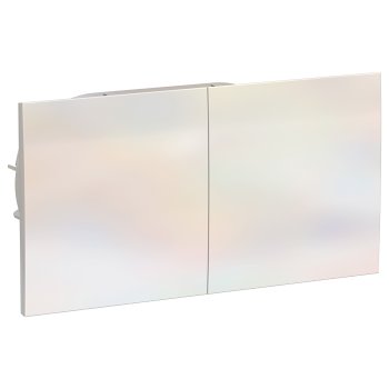 Розетка Atlas 2-ая с заземлением шторки свижные крышки жемчуг (3)