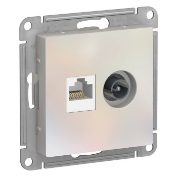 Механизм розетки Atlas RJ45+телевизионная жемчуг (10)