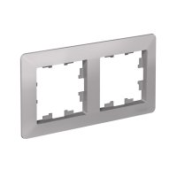 Рамка AtlasDesign Air 2-ая алюминий/дымчатый черный (5)