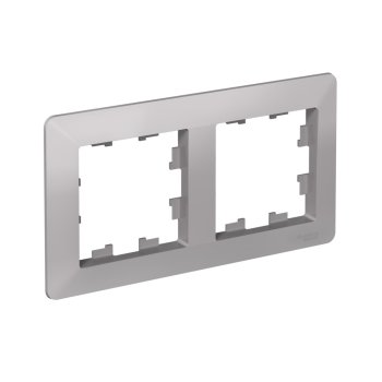 Рамка AtlasDesign Air 2-ая алюминий/дымчатый черный (5)