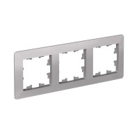 Рамка AtlasDesign Air 3-ая алюминий/дымчатый черный (5)