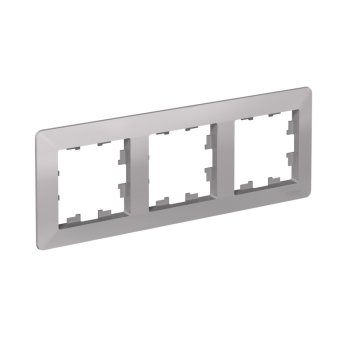 Рамка AtlasDesign Air 3-ая алюминий/дымчатый черный (5)