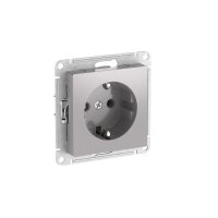 Механизм розетки AtlasDesign 1-ая с заземлением быстрозажимные клеммы алюминий (10/60)