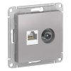 Механизм розетки AtlasDesign RJ45+телевизионная алюминий (5)