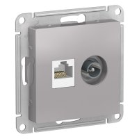 Механизм розетки AtlasDesign RJ45+телевизионная алюминий (5)