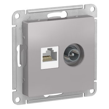 Механизм розетки AtlasDesign RJ45+телевизионная алюминий (5)